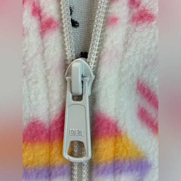 Columbia Women’s XL Fleece Jacket Pink Yellow Pattern Zip Pockets - Picture 10 of 10